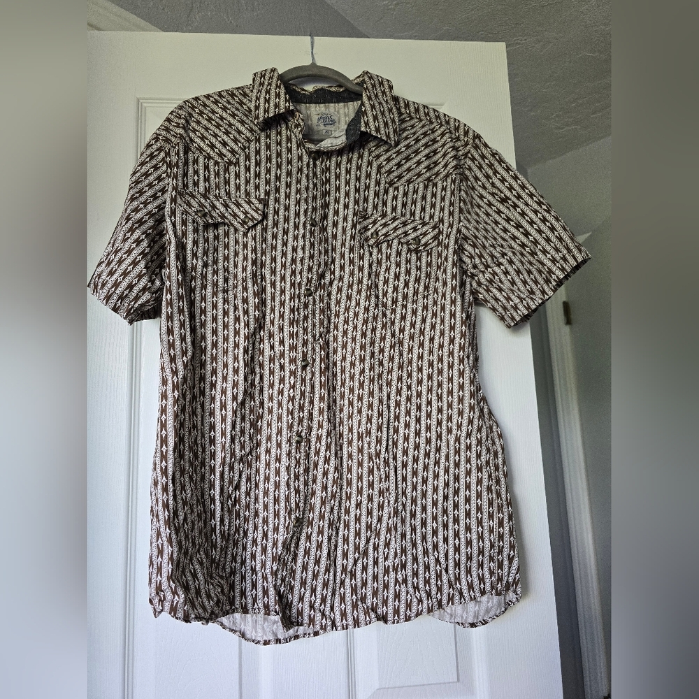 Classic Brown Striped Men's Shirt